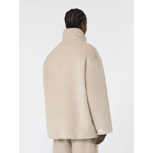 Max Mara Arancio Reversible Wool and Alpaca Puffer Jacket in Albino White | Jackets | Coveti