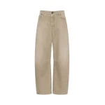 Max Mara Arcadia Worn-Look Denim Barrel-Leg Jeans in Beige | Denim | Coveti