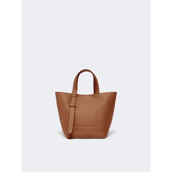 Max Mara Archetipo Extra Small Leather Bag in Amber Brown | Mini Bags | Coveti
