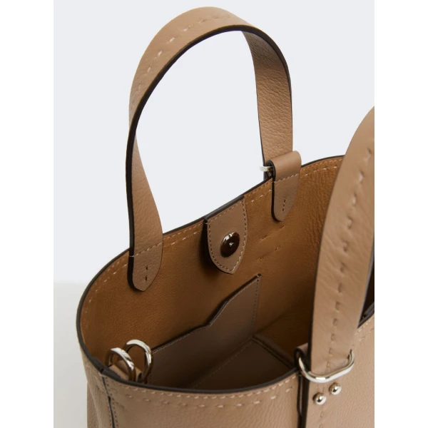 Max Mara Archetipo Extra Small Leather Bag in Mud | Mini Bags | Coveti
