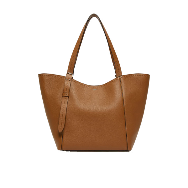 Max Mara Archetipo Leather Handbag in Amber Brown | Totes & Top-Handle Bags | Coveti