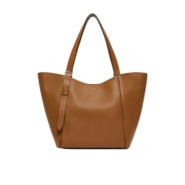 Max Mara Archetipo Leather Handbag in Amber Brown | Totes & Top-Handle Bags | Coveti
