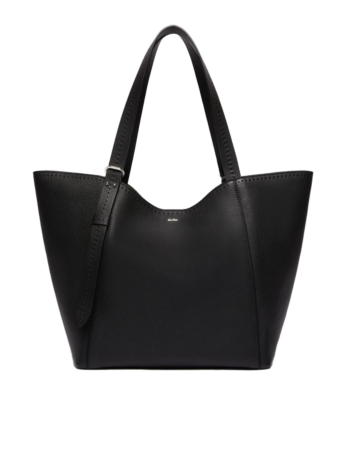 Max Mara Archetipo Leather Handbag in Black Max Mara Archetipo Leather Handbag in Black | Totes & Top-Handle Bags | Coveti