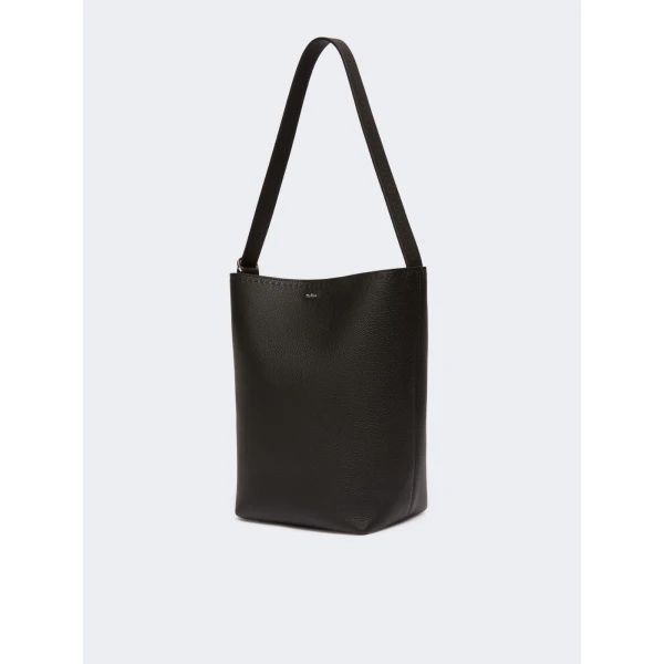 Max Mara Archetipo Medium Leather Bag in Black | Totes & Top-Handle Bags | Coveti