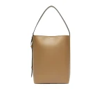 Max Mara Archetipo Medium Leather Bucket Bag in Mud | Totes & Top-Handle Bags | Coveti