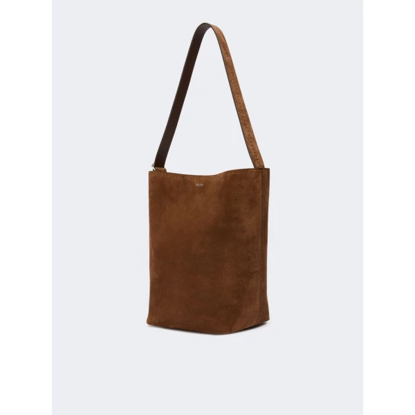 Max Mara Archetipo Small Split Leather Bag in Dark Brown | Totes & Top-Handle Bags | Coveti