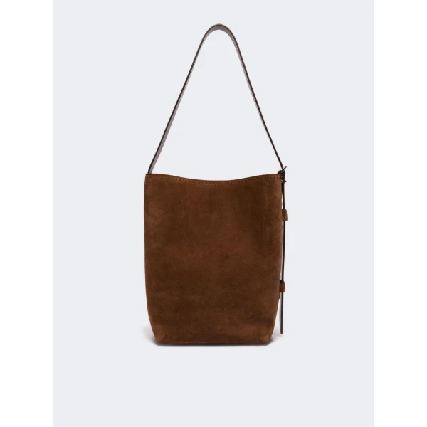 Max Mara Archetipo Small Split Leather Bag in Dark Brown | Totes & Top-Handle Bags | Coveti
