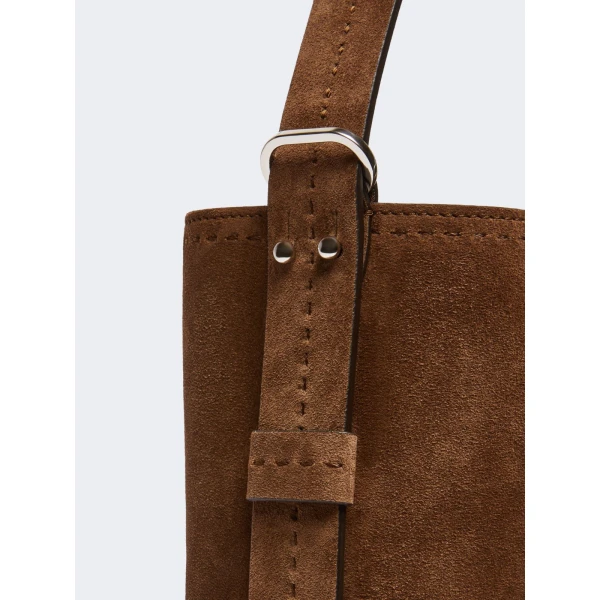 Max Mara Archetipo Small Split Leather Bag in Dark Brown | Totes & Top-Handle Bags | Coveti