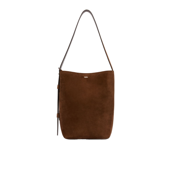 Max Mara Archetipo Small Split Leather Bag in Dark Brown | Totes & Top-Handle Bags | Coveti