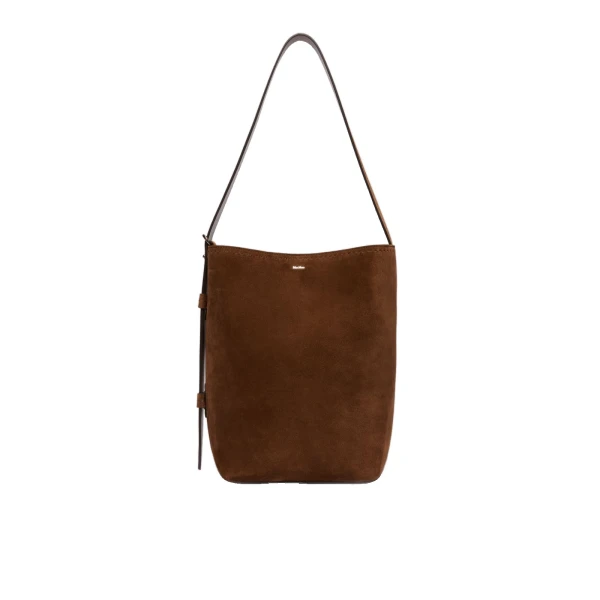 Archetipo Small Split Leather Bag in Dark Brown