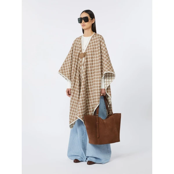Max Mara Archetipo Split Leather Handbag in Dark Brown | Totes & Top-Handle Bags | Coveti