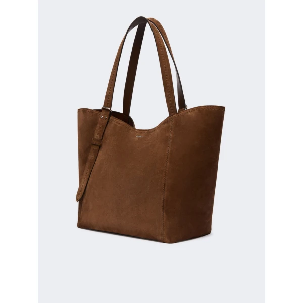 Max Mara Archetipo Split Leather Handbag in Dark Brown | Totes & Top-Handle Bags | Coveti