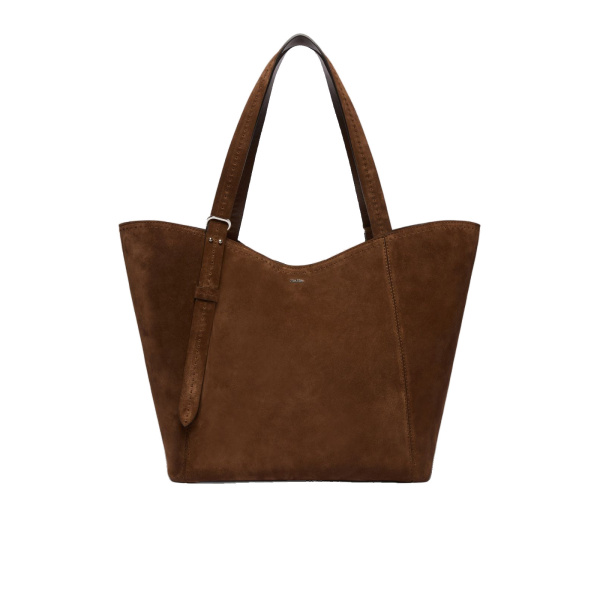Max Mara Archetipo Split Leather Handbag in Dark Brown | Totes & Top-Handle Bags | Coveti