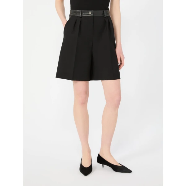 Max Mara Argento Woollen Cloth Bermuda Shorts in Black | Shorts | Coveti
