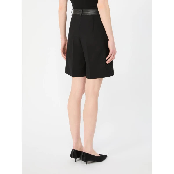 Max Mara Argento Woollen Cloth Bermuda Shorts in Black | Shorts | Coveti