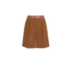 Max Mara Argento Woollen Cloth Bermuda Shorts in Tobacco | Shorts | Coveti