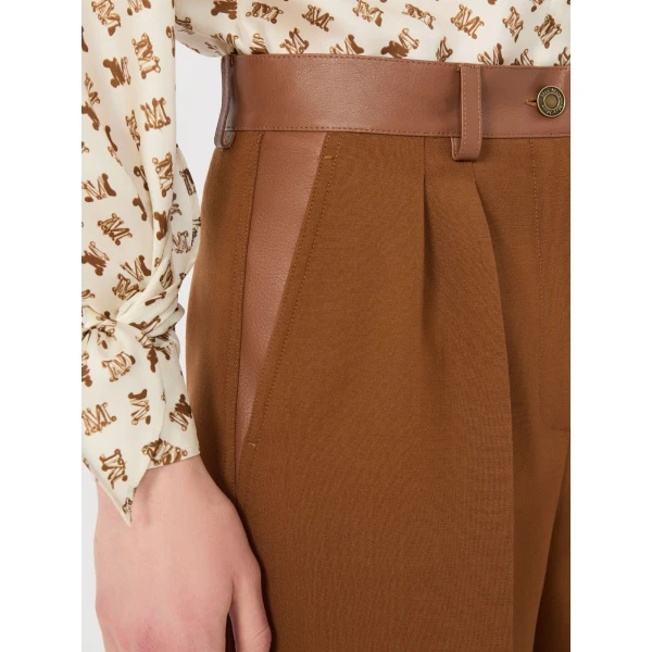 Max Mara Argento Woollen Cloth Bermuda Shorts in Tobacco | Shorts | Coveti