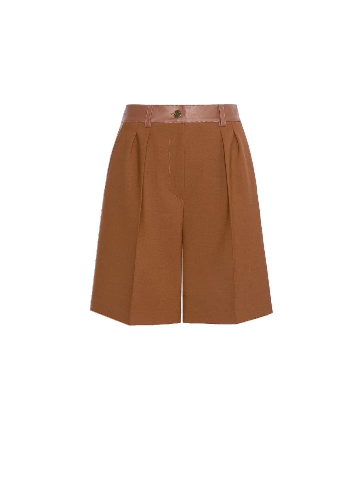 Max Mara Argento Woollen Cloth Bermuda Shorts in Tobacco Max Mara Argento Woollen Cloth Bermuda Shorts in Tobacco | Shorts | Coveti