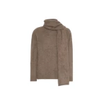 Max Mara Aria Yak Wool Sweater with Scarf in Beige | Sweaters | Coveti