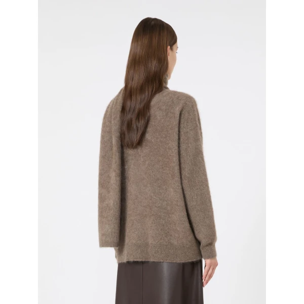 Max Mara Aria Yak Wool Sweater with Scarf in Beige | Sweaters | Coveti