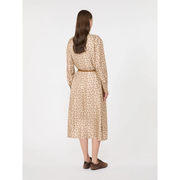 Max Mara Aris Silk Shirt Dress in Beige | Shirtdress | Coveti