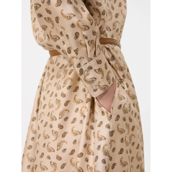 Max Mara Aris Silk Shirt Dress in Beige | Shirtdress | Coveti