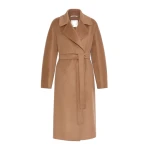 Max Mara Aris Wool, Cashmere and Angora Midi Coat in Camel | Wool Coat | Coveti