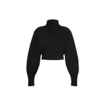 Max Mara Armony Cropped Wool and Cashmere Jersey Sweatshirt in Dark Grey | Sweaters | Coveti
