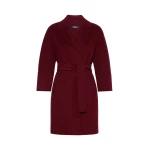 Max Mara Arona Short Double-Faced Wool Coat in Bordeaux | Wool Coat | Coveti