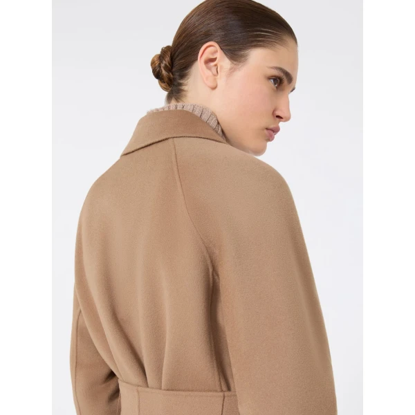 Max Mara Arona Short Double-Faced Wool Coat in Camel | Wool Coat | Coveti