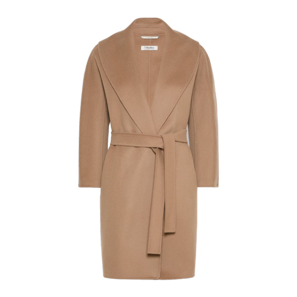 Max Mara Arona Short Double-Faced Wool Coat in Camel | Wool Coat | Coveti