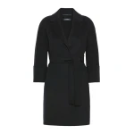 Max Mara Arona Short Double-Faced Wool Coat in Midnight Blue | Wool Coat | Coveti