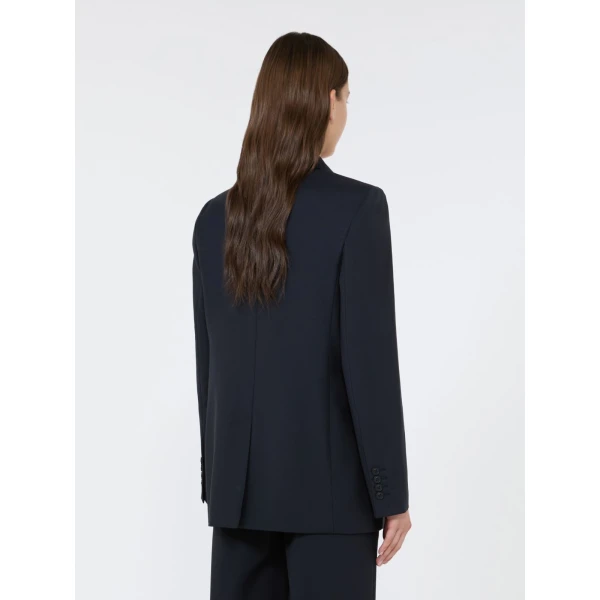 Max Mara Assenzi Single-Breasted Woollen Cloth Jacket in Navy | Blazers | Coveti