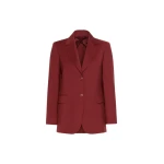 Max Mara Assenzi Single-Breasted Woollen Cloth Jacket in Ruby | Blazers | Coveti