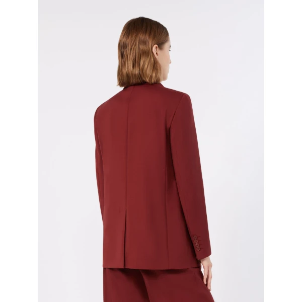 Max Mara Assenzi Single-Breasted Woollen Cloth Jacket in Ruby | Blazers | Coveti