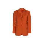 Max Mara Assenzi Single-Breasted Woollen Cloth Jacket in Terra Cotta | Blazers | Coveti