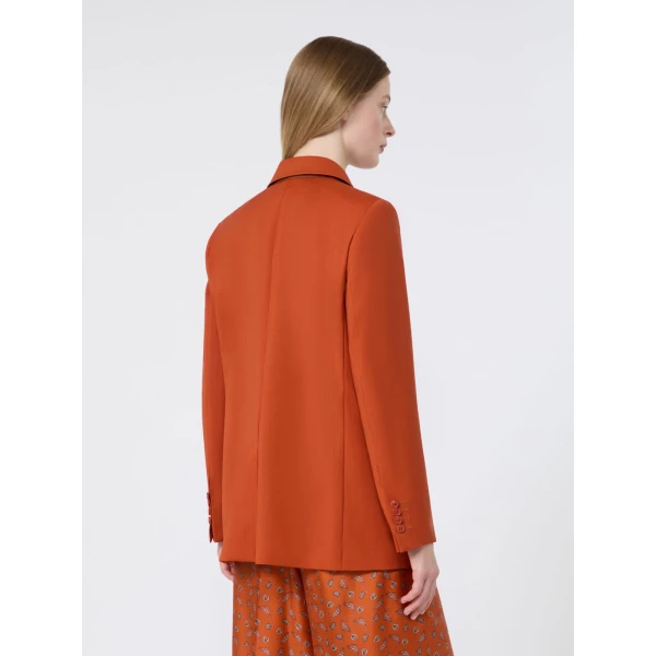 Max Mara Assenzi Single-Breasted Woollen Cloth Jacket in Terra Cotta | Blazers | Coveti