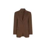 Max Mara Asta Single-Breasted Wool Blazer in Cocoa | Blazers | Coveti