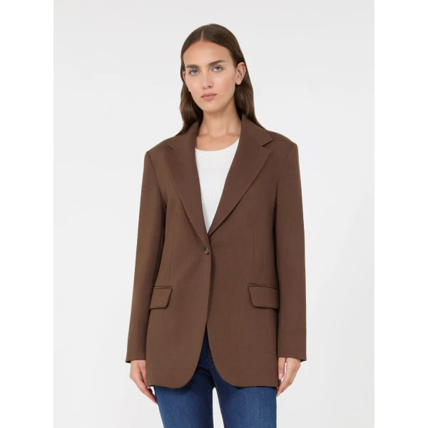 Max Mara Asta Single-Breasted Wool Blazer in Cocoa | Blazers | Coveti