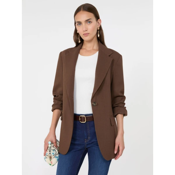 Max Mara Asta Single-Breasted Wool Blazer in Cocoa | Blazers | Coveti