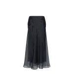 Max Mara Astrale Silk Organza Midi Skirt in Ultramarine | Midi Skirts | Coveti