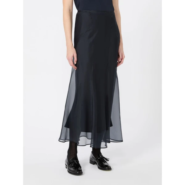 Max Mara Astrale Silk Organza Midi Skirt in Ultramarine | Midi Skirts | Coveti