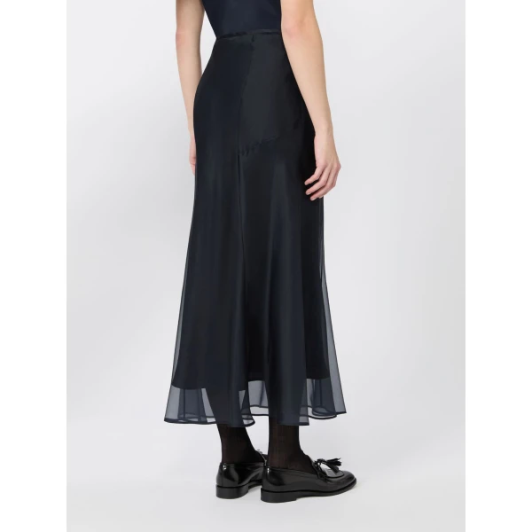Max Mara Astrale Silk Organza Midi Skirt in Ultramarine | Midi Skirts | Coveti