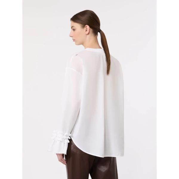 Max Mara Astro Cotton Muslin Shirt in White | Shirts | Coveti