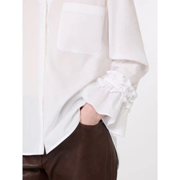 Max Mara Astro Cotton Muslin Shirt in White | Shirts | Coveti