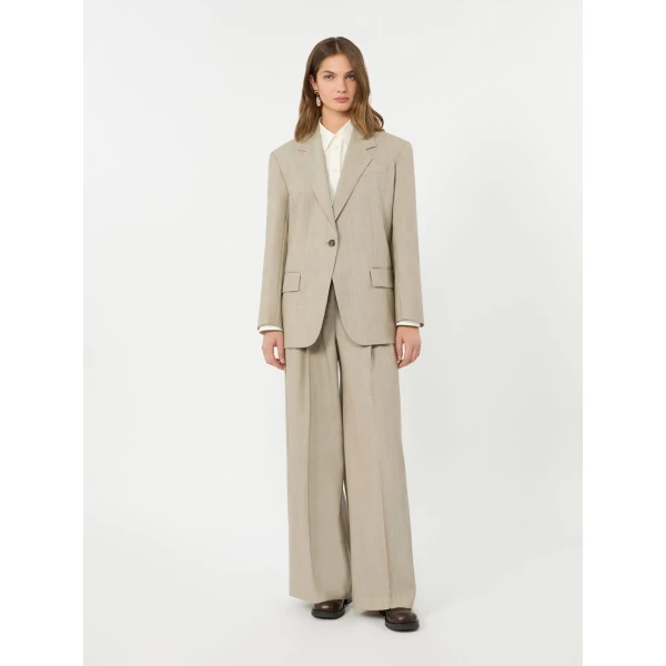 Max Mara Attila Oversized Wool Cloth Blazer in Hazelnut Brown | Blazers | Coveti