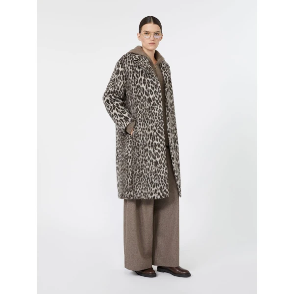 Max Mara Attilia Jacquard Coat in Ecru | Coats | Coveti
