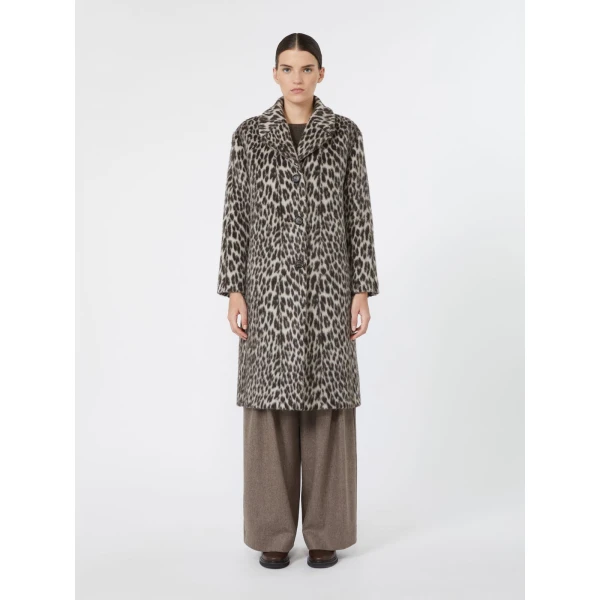 Max Mara Attilia Jacquard Coat in Ecru | Coats | Coveti