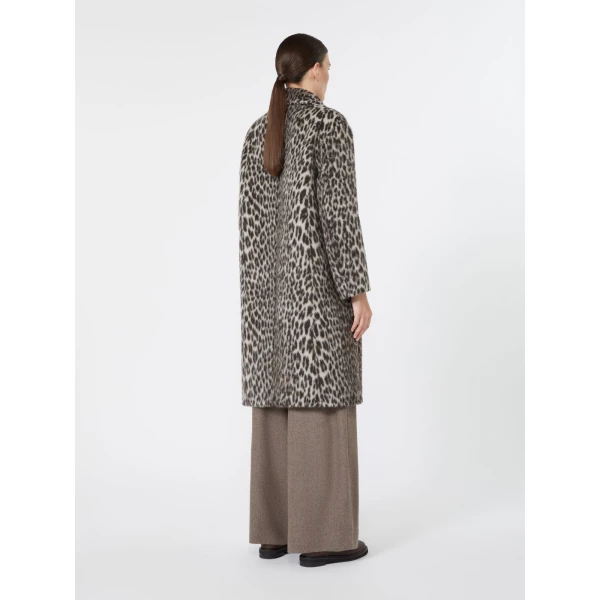 Max Mara Attilia Jacquard Coat in Ecru | Coats | Coveti