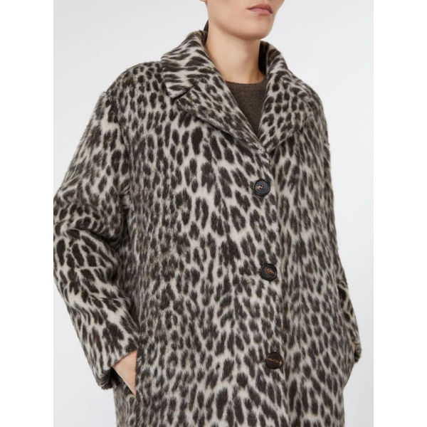 Max Mara Attilia Jacquard Coat in Ecru | Coats | Coveti